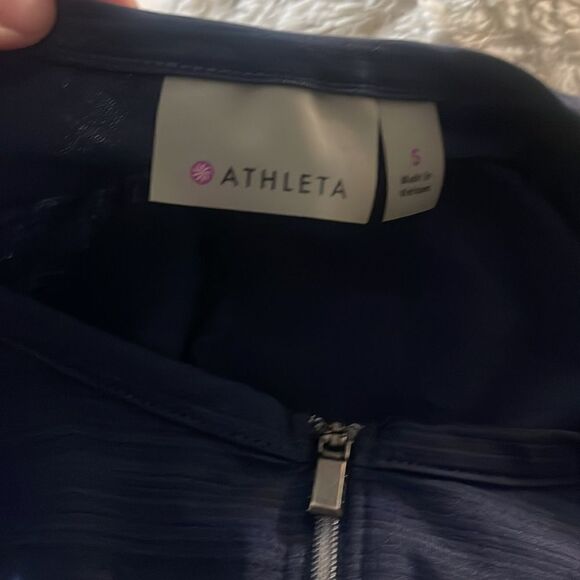 Athleta Pacifica Tank Top Blue Fitted 1/2 Zip S - Picture 6 of 6